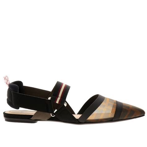 fendi black flat shoes